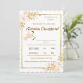 Modern Magpie Botanical Border Bridal Shower Invit Einladung (Stehend Vorderseite)
