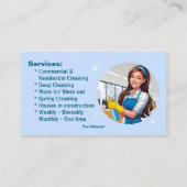 Modern Maid Cleaning Services Janitorial Clean Visitenkarte (Rückseite)