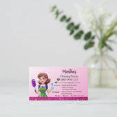 Modern Maid House Cleaning housekeeping Service Visitenkarte (Stehend Vorderseite)