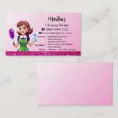 Modern Maid House Cleaning housekeeping Service Visitenkarte (Vorne/Hinten)