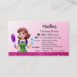 Modern Maid House Cleaning housekeeping Service Visitenkarte