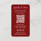 Modern Maid House Cleaning Housekeeping Style Visitenkarte (Rückseite)