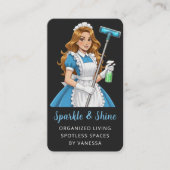 Modern Maid House Cleaning Services Housekeeping Visitenkarte (Vorderseite)