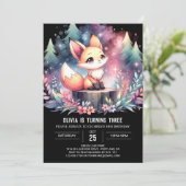 Modern Majestic Fox Geburtstag digital Einladung (Stehend Vorderseite)