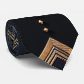 Modern Majesty - negro carbón, gris, oro Krawatte (Gerollt)