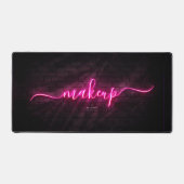 Modern Makeup Artist Beauty Monogram Neon Pink Schreibtischunterlage (Vorderseite)