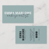 Modern Makeup Artist Dusty Blue Green Visitenkarte (Vorne/Hinten)