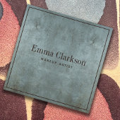 Modern Makeup Artist Grunge Blue Gray Texture Quadratische Visitenkarte