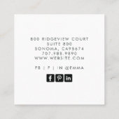 Modern Makeup Artist Grunge Blue Gray Texture Quadratische Visitenkarte (Rückseite)