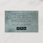 Modern Makeup Artist Grunge Blue Gray Visitenkarte (Rückseite)