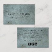 Modern Makeup Artist Grunge Blue Gray Visitenkarte (Vorne/Hinten)