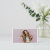 Modern Makeup Artist Hair Stylist QR Code Photo Visitenkarte (Stehend Vorderseite)