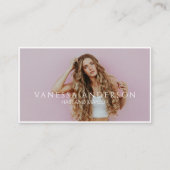 Modern Makeup Artist Hair Stylist QR Code Photo Visitenkarte (Vorderseite)