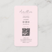 Modern Makeup Artist Lashes Brows Monogram Pink Visitenkarte (Rückseite)