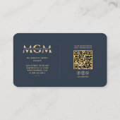 Modern Makeup Artist Monogram Elegant Blau Visitenkarte (Rückseite)