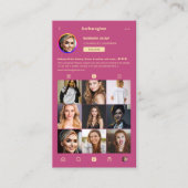 Modern Makeup Artist Pink Instagram Grid Visitenkarte (Vorderseite)