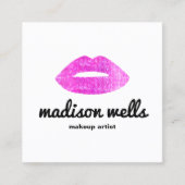 Modern Makeup Artist Pink Sequel Quadratische Visitenkarte (Vorderseite)