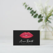 Modern Makeup Artist Red Lips Visitenkarte (Stehend Vorderseite)