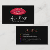 Modern Makeup Artist Red Lips Visitenkarte (Vorne/Hinten)