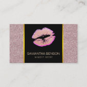 Modern Makeup Artist Rose Gold Glitzer Visitenkarte (Vorderseite)