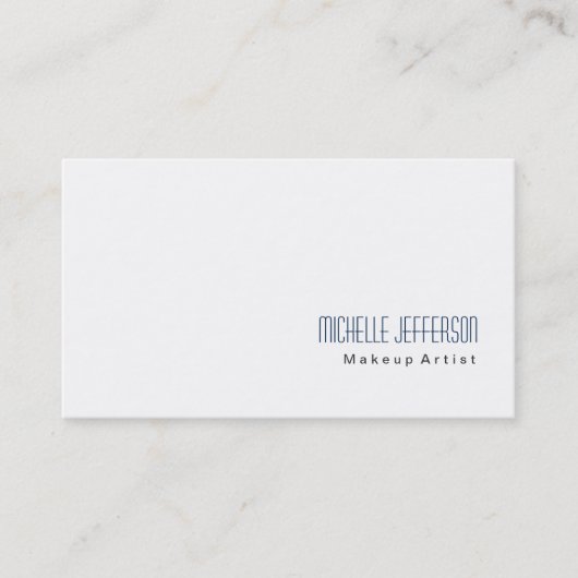 Modern Makeup Artist White Stylish Business Card Visitenkarte (Vorderseite)