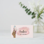 Modern Makeup Eyebrow Eyes Lashes Girly Business C Visitenkarte (Stehend Vorderseite)