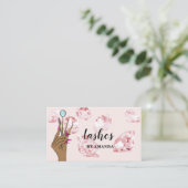 Modern Makeup Eyebrow Eyes Lashes Girly Business C Visitenkarte (Stehend Vorderseite)