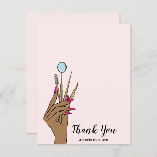 Modern Makeup Eyebrow Eyes Lashes Girly Mitteilungskarte (Vorne/Hinten)