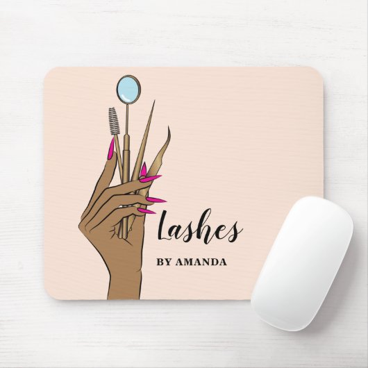 Modern Makeup Eyebrow Eyes Lashes Girly Mouse Pad Mousepad (Mit Mouse)