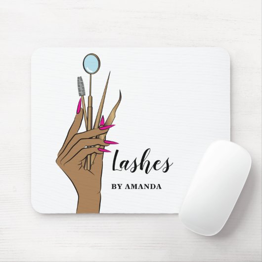Modern Makeup Eyebrow Eyes Lashes Girly Mousepad (Mit Mouse)