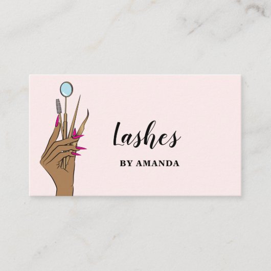 Modern Makeup Eyebrow Eyes Lashes Girly Visitenkarte (Vorderseite)