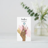 Modern Makeup Eyebrow Eyes Lashes Girly Visitenkarte (Stehend Vorderseite)