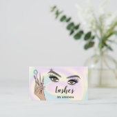 Modern Makeup Eyebrow Eyes Lashes Girly Visitenkarte (Stehend Vorderseite)
