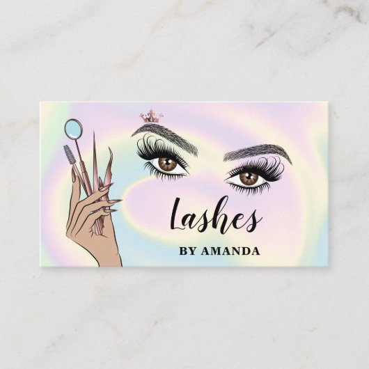 Modern Makeup Eyebrow Eyes Lashes Girly Visitenkarte (Vorderseite)
