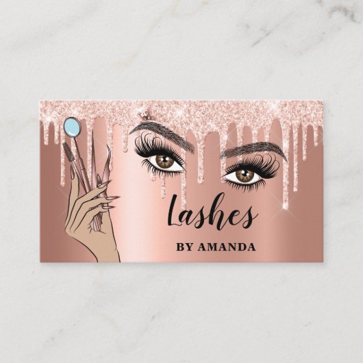 Modern Makeup Eyebrow Eyes Lashes Girly Visitenkarte (Vorderseite)
