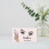 Modern Makeup Eyebrow Eyes Lashes Girly Visitenkarte (Stehend Vorderseite)