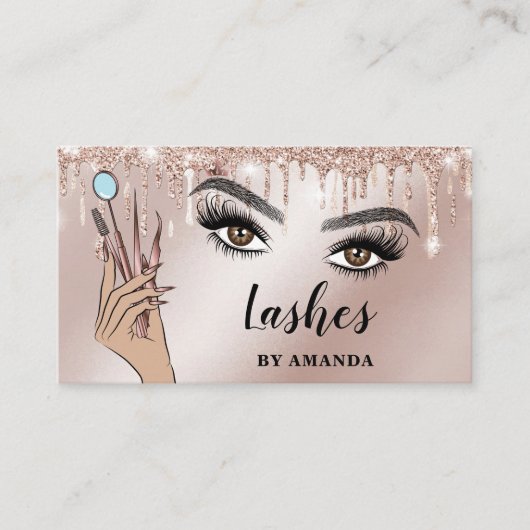 Modern Makeup Eyebrow Eyes Lashes Girly Visitenkarte (Vorderseite)