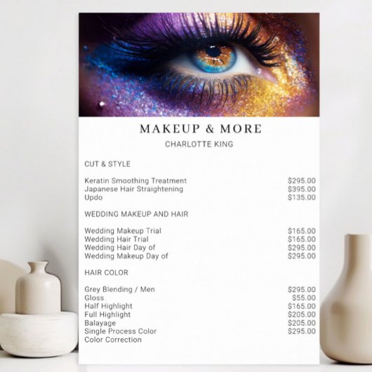 Modern, Makeup Foto Salon Preisliste Poster