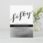 Modern Male 50. Geburtstag Einladung (Stehend Vorderseite)