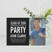 Modern Male Grad| Ausbildungspartei Einladung (Stehend Vorderseite)