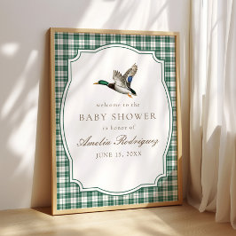 Modern Mallard Duck Gender Neutral Baby Shower Poster