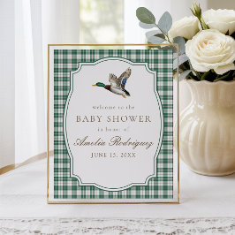Modern Mallard Duck Gender Neutral Baby Shower Poster