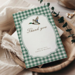 Modern Mallard Duck Gender Neutral Thank You Begleitkarte