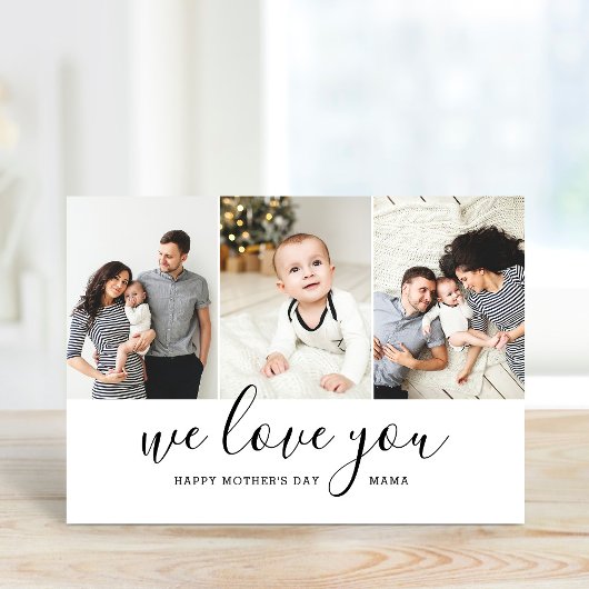 Modern Mama 3 Foto Collage Mutter Day Card Karte