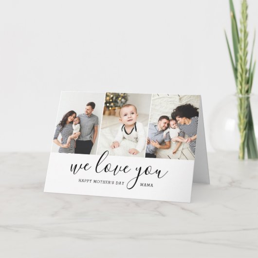 Modern Mama 3 Foto Collage Mutter Day Card Karte (Vorderseite)