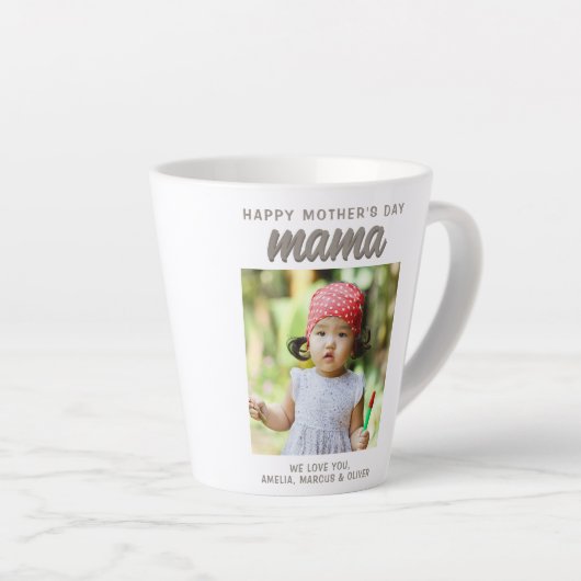 Modern Mama Kids Foto Happy Mother's Day Milchtasse (Rechte Ecke)