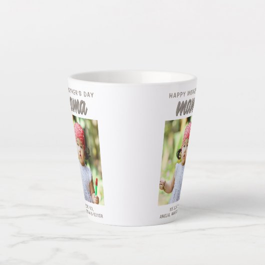 Modern Mama Kids Foto Happy Mother's Day Milchtasse (Vorderseite)