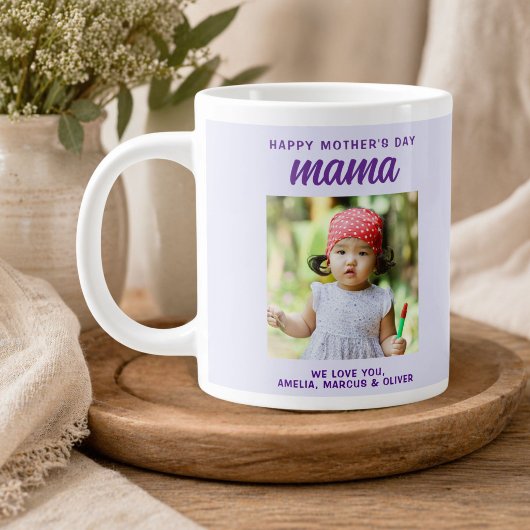 Modern Mama Kids Foto Muttertag Jumbo-Tasse