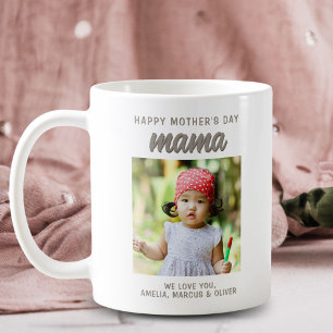 Modern Mama Kinder Foto Frohen Muttertag Kaffeetasse