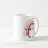 Modern Mama Script Boho Rainbow Tasse (VorderseiteRechts)